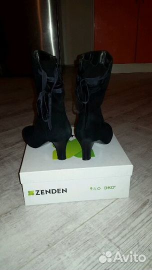 Полусапожки замшевые, р.36