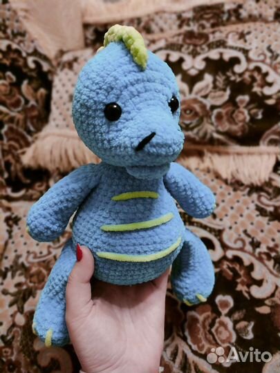 Вязаные игрушки амигуруми Динозаврик Дино
