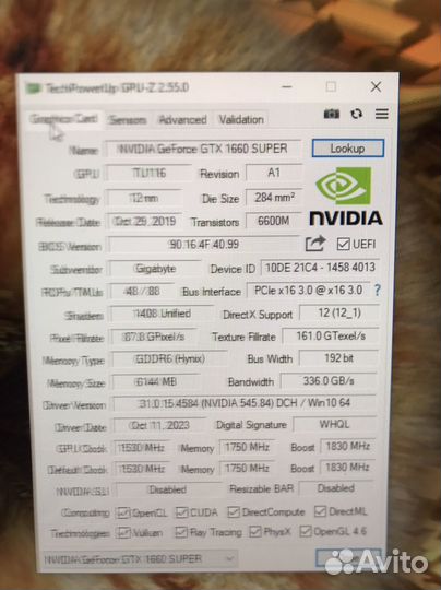 Видеокарта gtx 1660 super 6gb