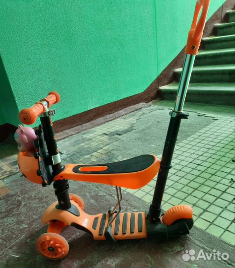 Самокат беговел 5 в 1 Божья коровка