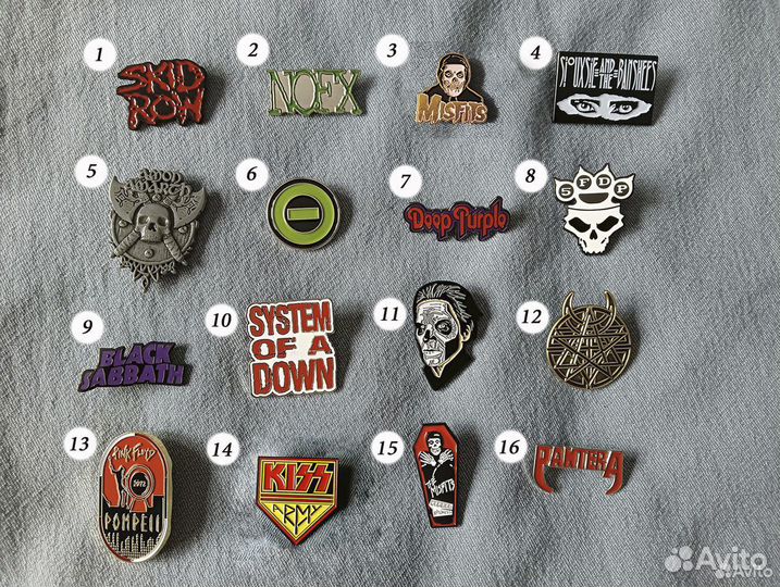 Значки Deep Purple, Pink Floyd, Type O Negative