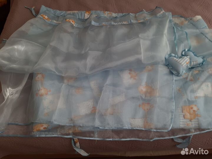 Бортики в кроватку + балдахин