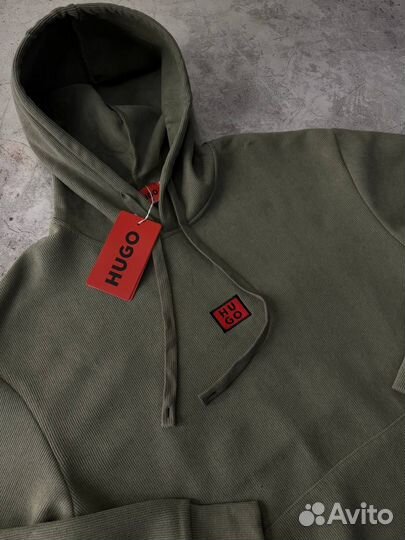 Спортивный костюм Hugo Boss зеленый велюровый мужской