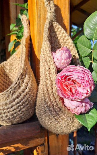 Корзина из джута для хранения вещей