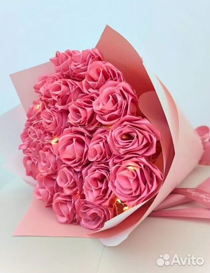 Роза Букет из атласных лент