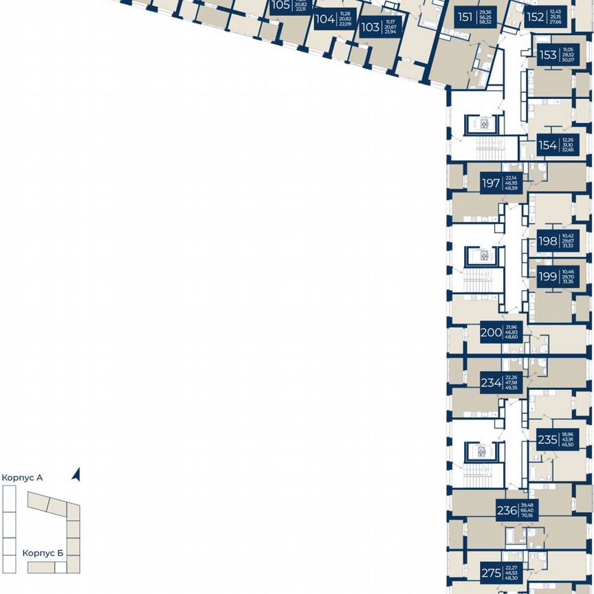 2-к. квартира, 58,8 м², 10/12 эт.