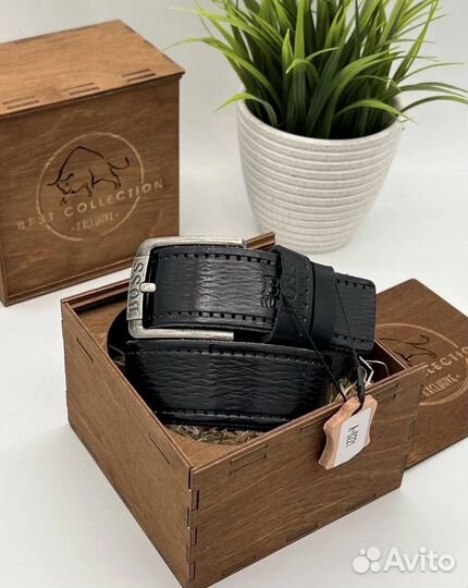 Ремень мужской boss натуральная кожа