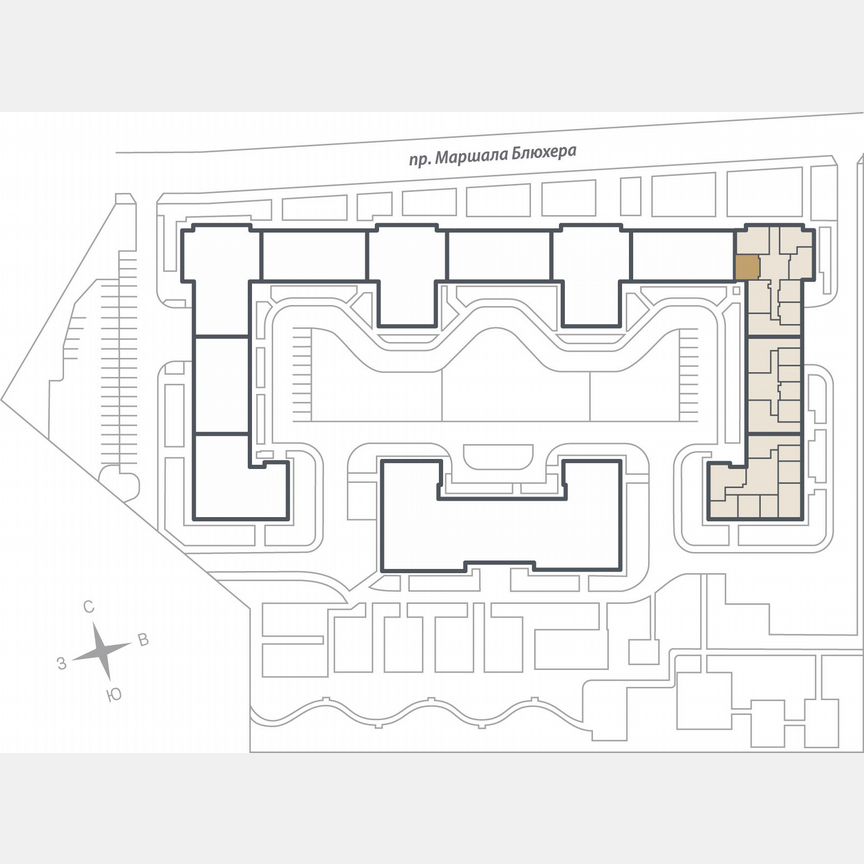 1-к. квартира, 43,8 м², 4/17 эт.