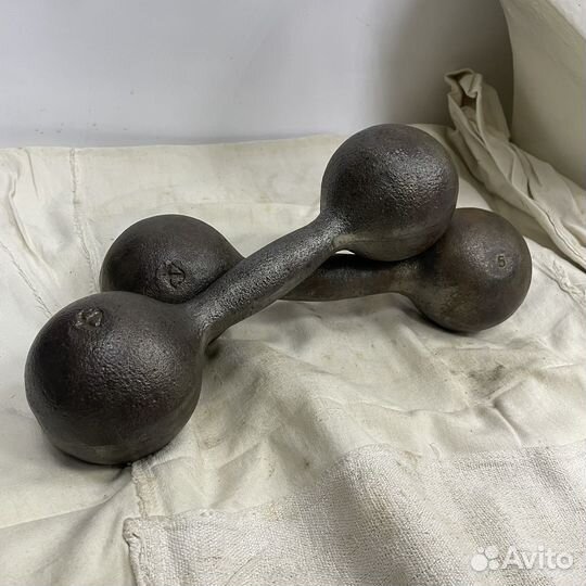 Гантели СССР советский спорт 2 шт 5кг (сзр)