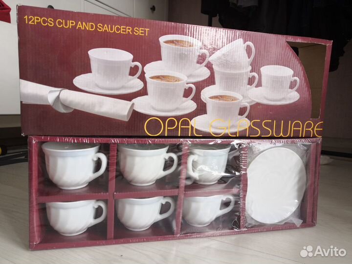 Сервис 12 предметов, опаловое жаропрочное стекло