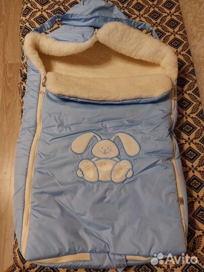 Меховой детский конверт