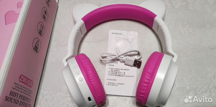 Беспроводные наушники ZW-028 для девочки с ушками