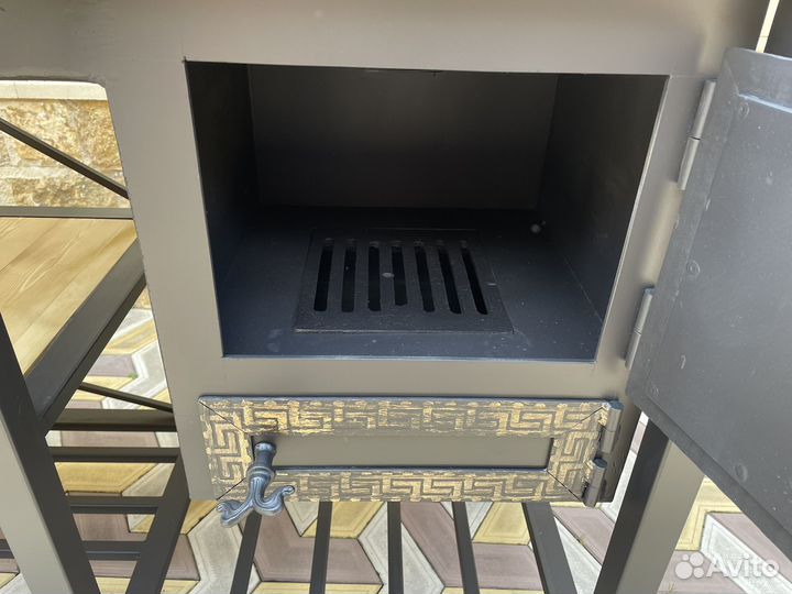 Мангал с печью под казан