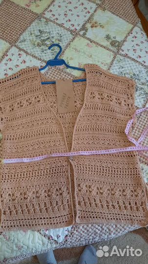 Кардиган вязаный крючком, жилет бохо женский