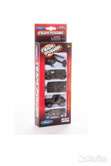 Набор машинок Военная команда 5 шт Велли 97506