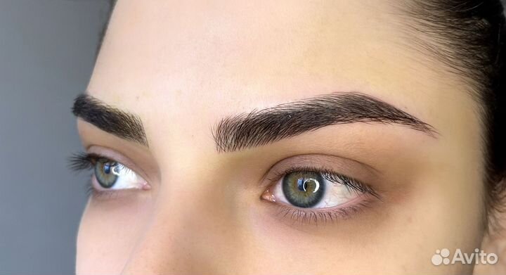 Перманентный макияж. Пудровые брови, губы, веки