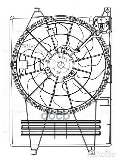 Э/вентилятор охл. с кожухом для а/м Hyundai
