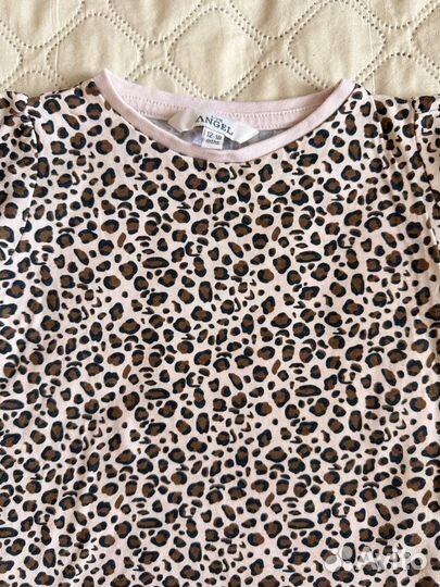 Лонгслив леопардовый лонг для девочки 12-18(80/86)