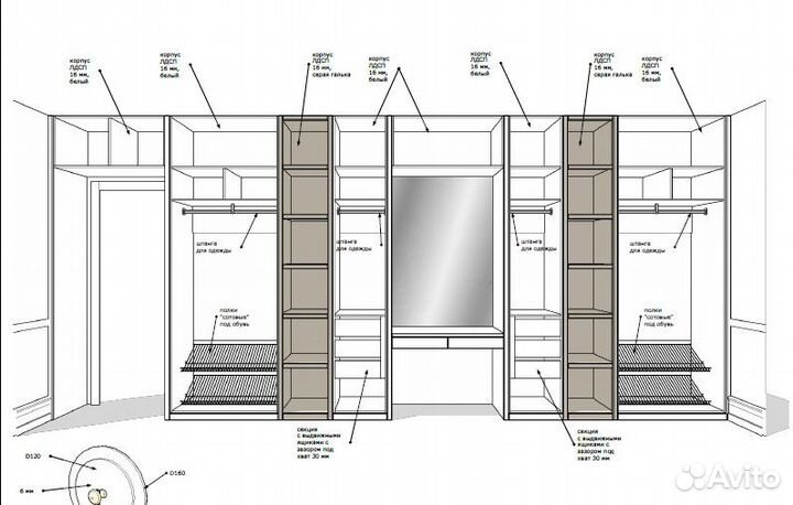 3D-проект корпусной мебели. Кухня, гардероб и т.д