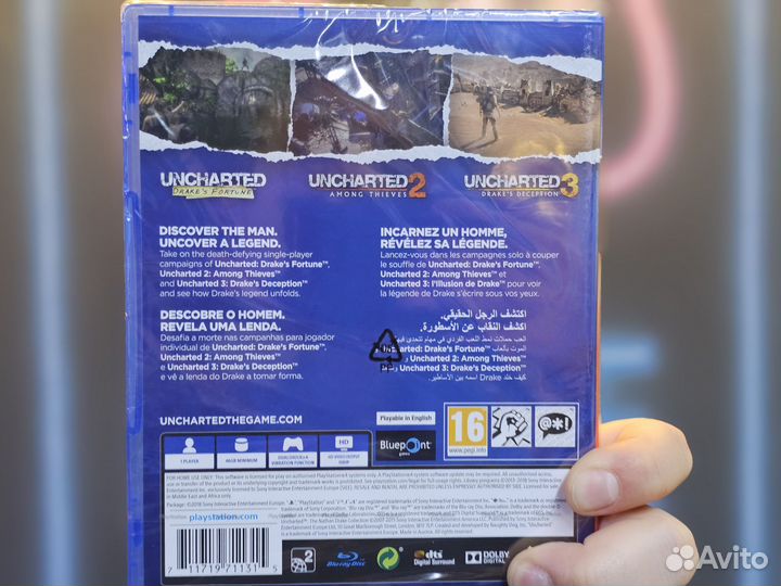 Диск ps4 Uncharted: Collection, русская версия