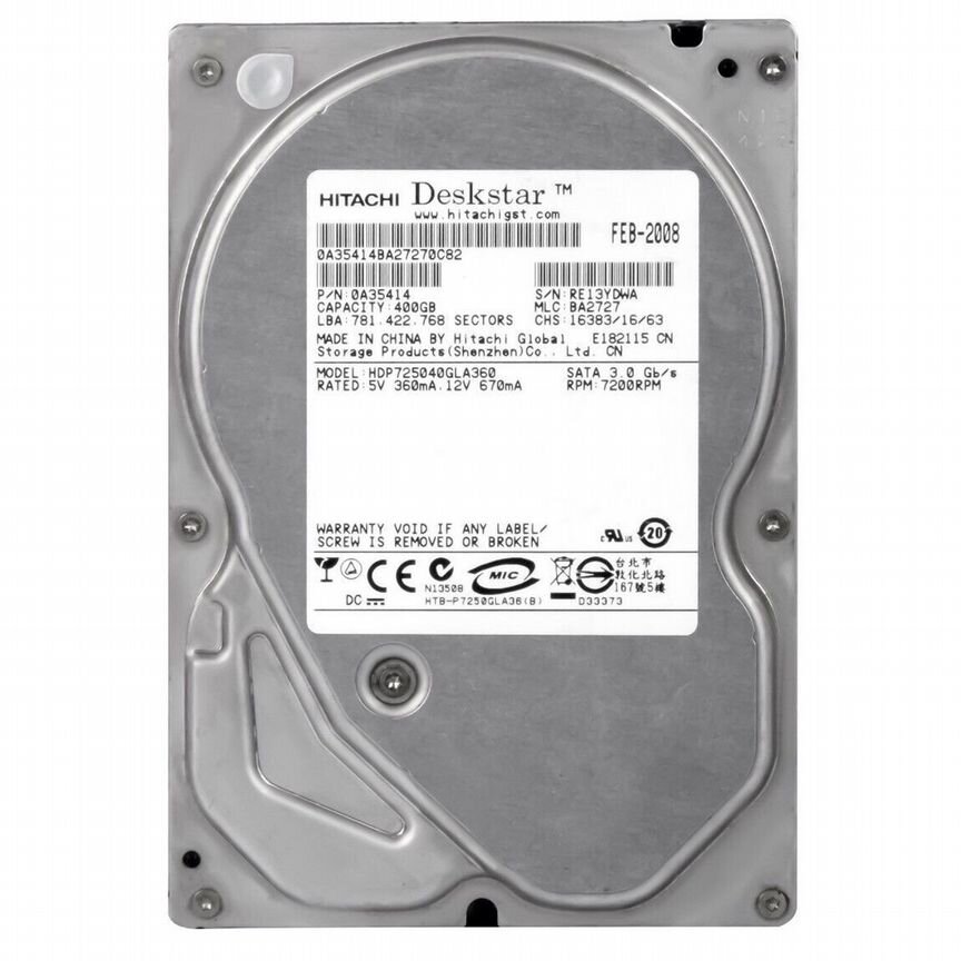[HDP725040GLA360] Жесткий Диск Hitachi 400gb Hdp725040gla360