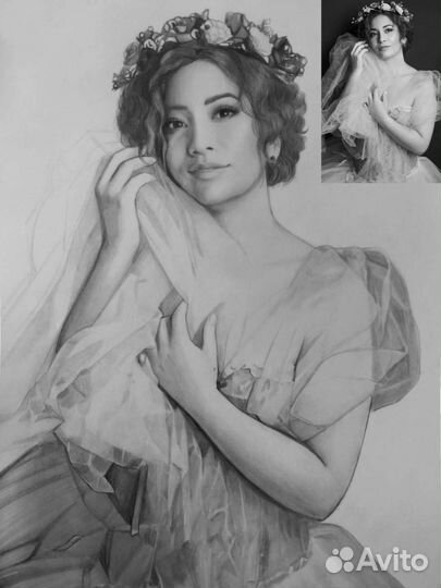 Портрет по фото карандашом графический портрет