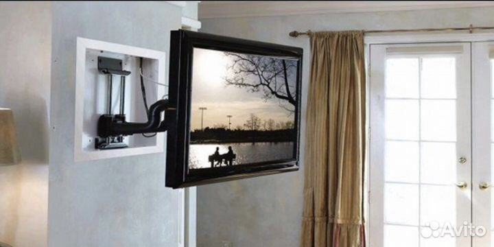 Повесить телевизор на стену,установить кранштейн