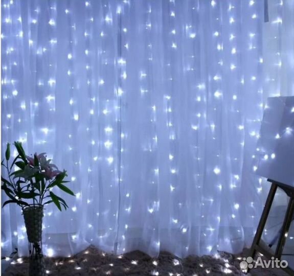Гирлянда штора занавес водопад в наличии все
