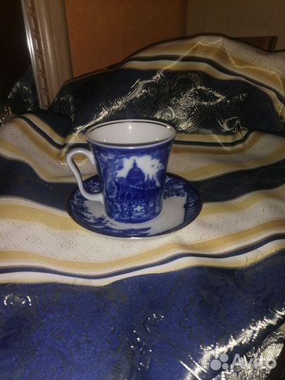 Бокал с блюдцем фарфор