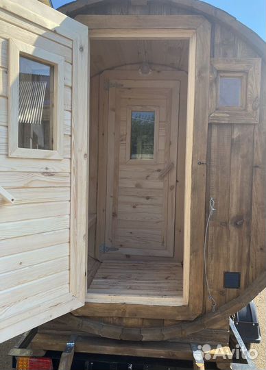 Прицеп легковой с баней бочкой