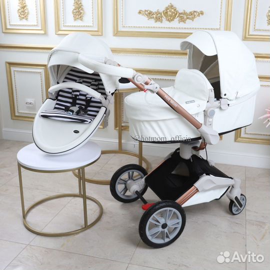 Коляска Hot Mom 360 белый 2в1