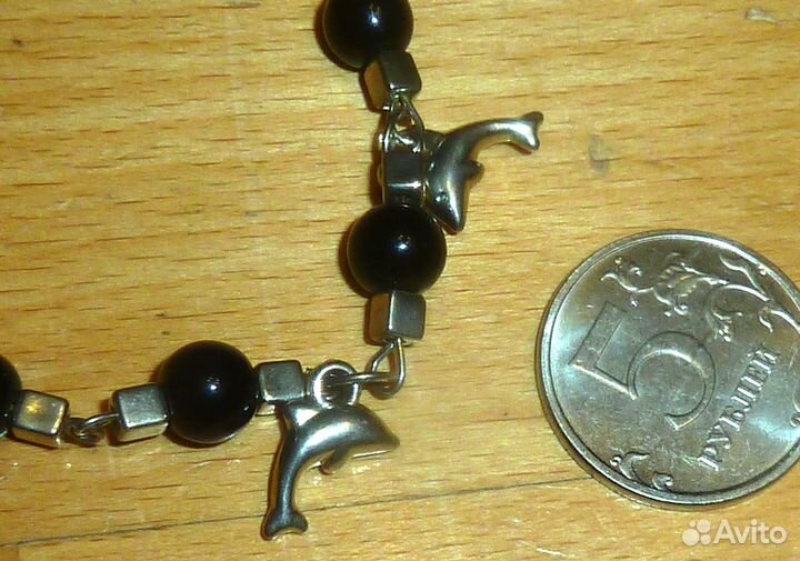 Браслет Дельфинчики Длина 18 см (регулируемая)