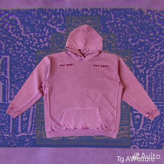 Худи Cav Empt малиновое уличный стиль