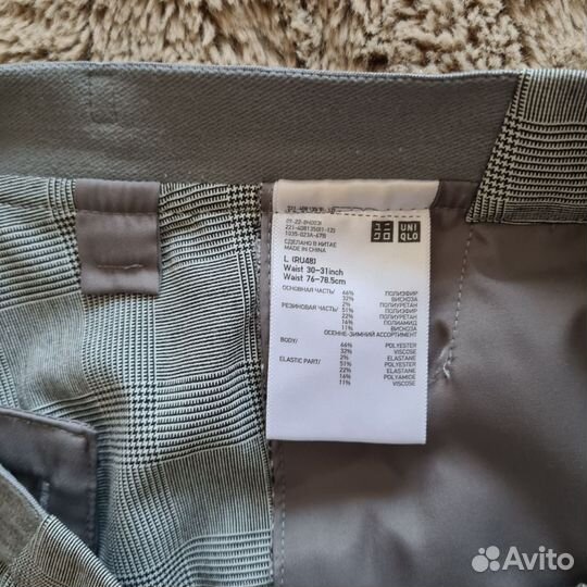 Брюки классические летние на резинке Uniqlo L (48)