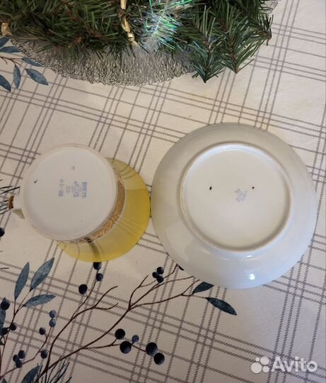 Чайный бокал пара лфз крытьё золото винтаж