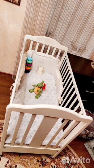 Кроватка Italbaby оригинал+матрас,белье, бортик