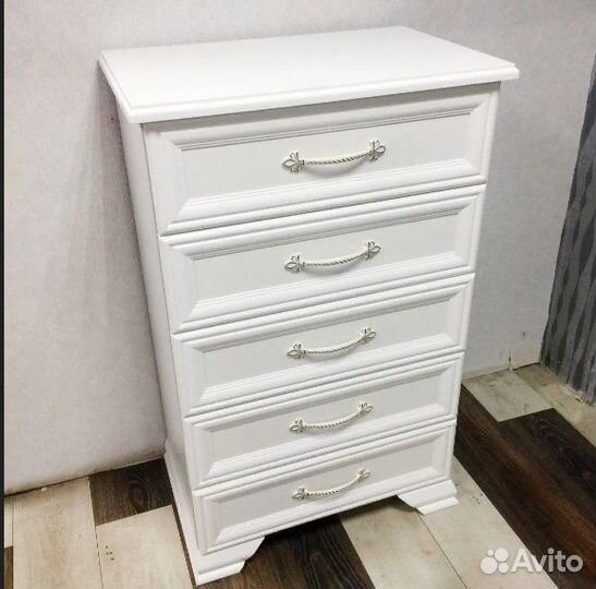 Комод 5 ящиков грация, белый