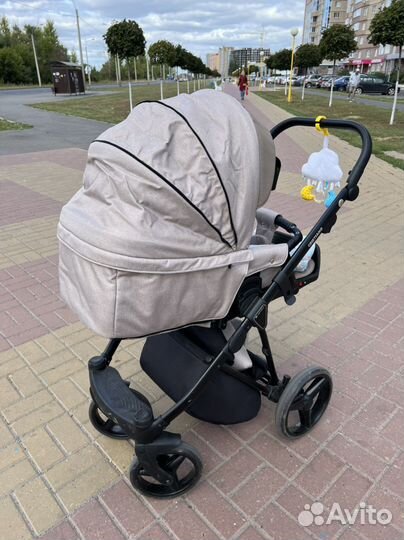 Коляска 2 в 1 adamex Cristiano Cr-245 бежевая