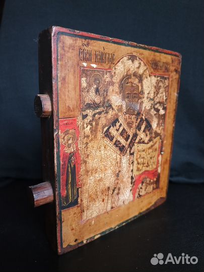 Старинная икона Николай чудотворец