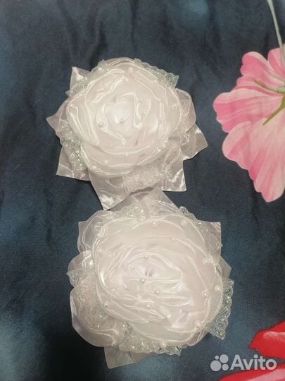 Банты для волос белые