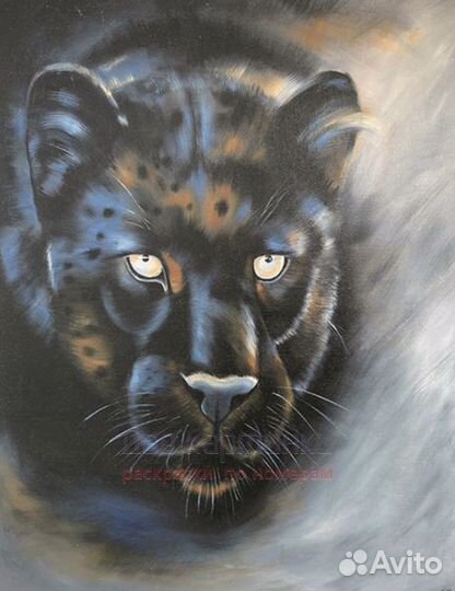 Алмазная мозаика 40x50 Портрет черной пантеры