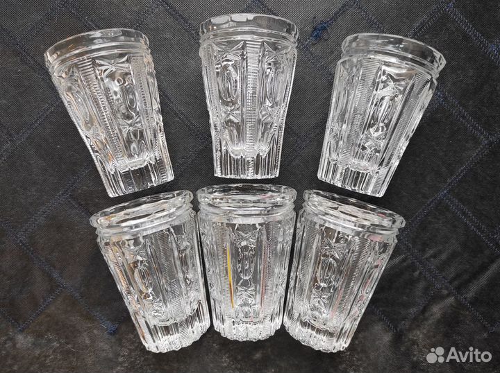 Хрустальные стаканы СССР 6 шт винтаж