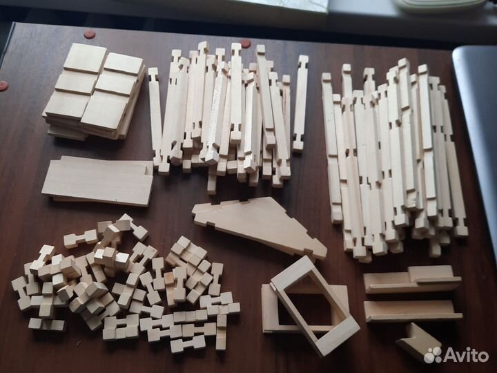 Детский конструктор деревянный разборный домик