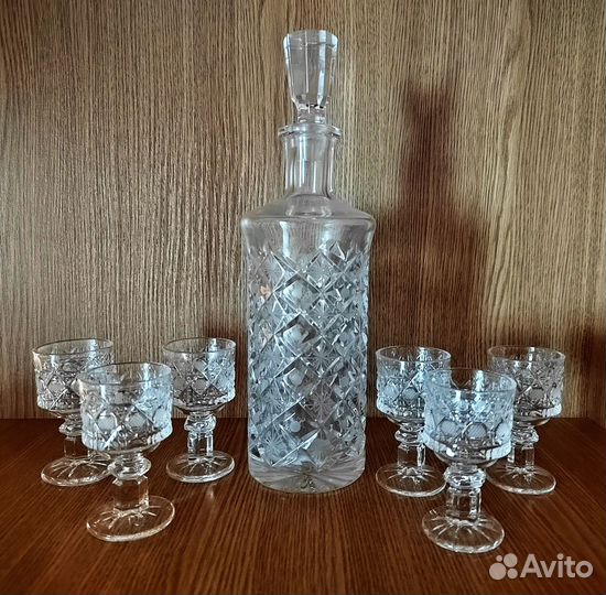 Штоф с рюмками Гусь-Хрустальный