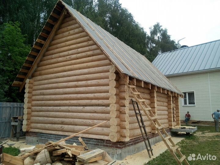 Сруб бани 6*4 пятистенок. Доставка и установка