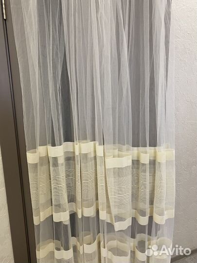 Тюль сетка штора 245Х415 см цвет шампань