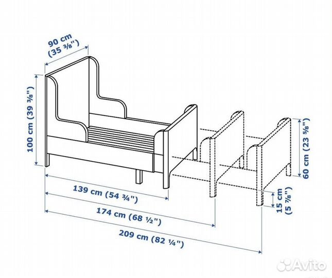 Детская раздвижная кровать busunge IKEA