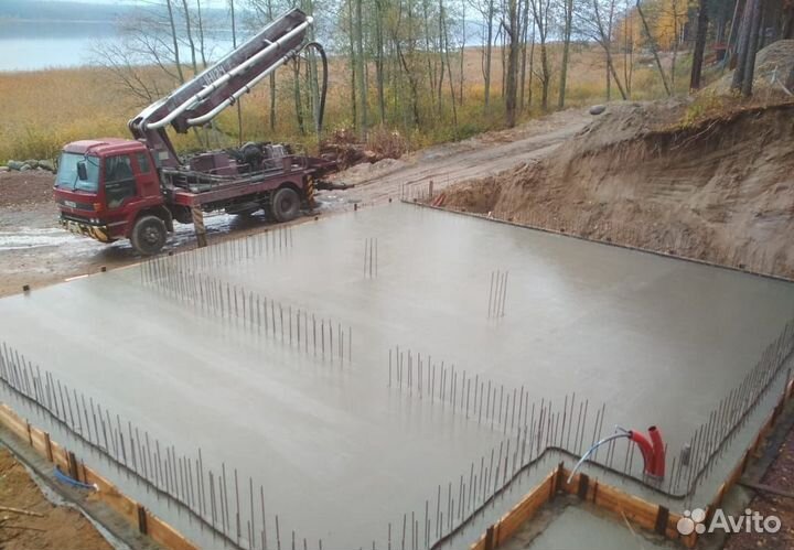 Заливка фундамента, бетонные работы под ключ