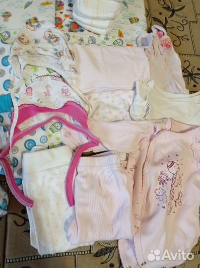 Вещи+памперсы пакетом на девочку 50-62-56 размера
