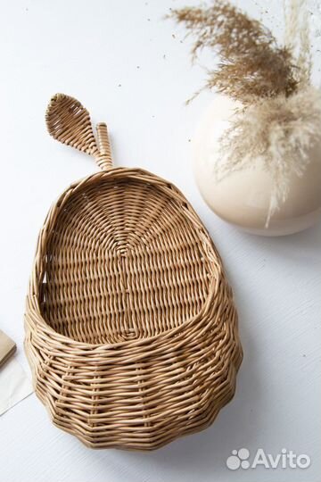 Плетёная подвесная корзина 